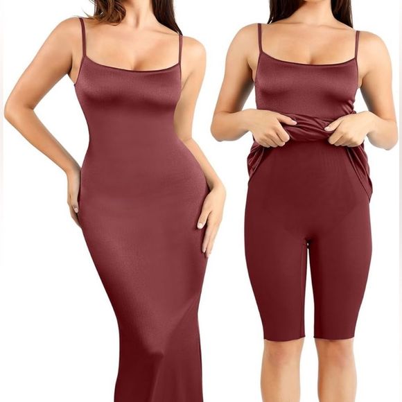 Popilush Dresses & Skirts - Popilush • Red built-in shapewear fitted maxi dress